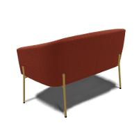 Namoradeira E 2 Poltronas Pé Ferro Dourado Stella Bouclê Terra D03 - D'rossi - 2