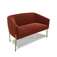 Namoradeira E 2 Poltronas Pé Ferro Dourado Stella Bouclê Terra D03 - D'rossi