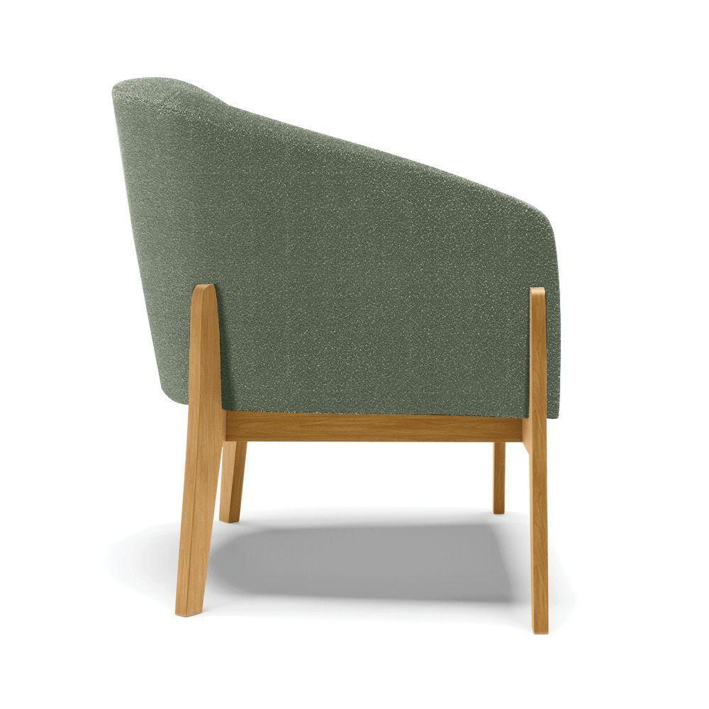 Poltrona Decorativa Base Madeira Kit 2 Stella Bouclê Menta D03 - D'rossi - 2