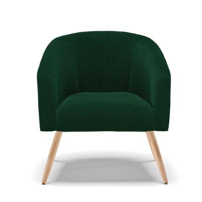 Poltrona Decorativa Pé Palito Natural Kit 2 Stella Bouclê Verde D03 - D'rossi