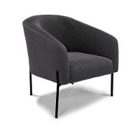 Poltrona Decorativa Pé De Ferro Preto Stella Bouclê D03 - D'rossi Cor Grafite - 1