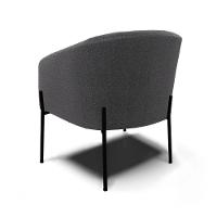 Poltrona Decorativa Pé De Ferro Preto Stella Bouclê D03 - D'rossi Cor Grafite - 2