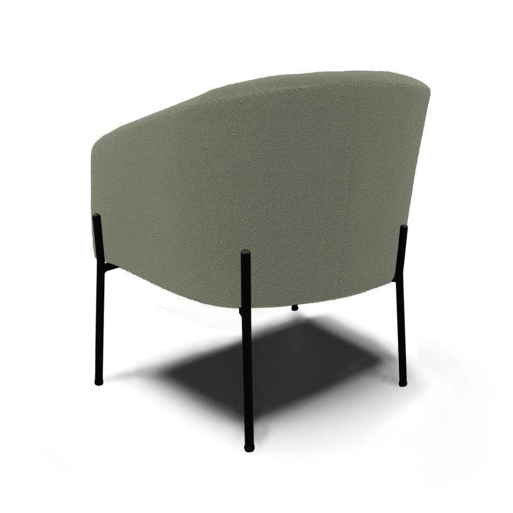 Poltrona Decorativa Pé De Ferro Preto Stella Bouclê D03 - D'rossi Cor Menta - 2