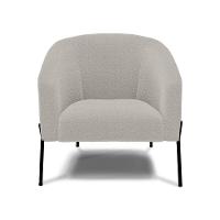 Poltrona Decorativa Pé De Ferro Preto Kit 2 Stella Bouclê Cinza D03 - D'rossi - 3