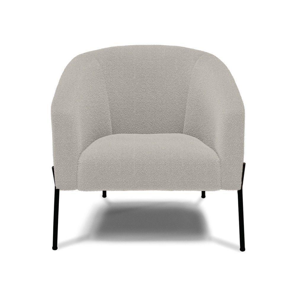 Poltrona Decorativa Pé De Ferro Preto Stella Bouclê Cinza D03 - D'rossi - 3