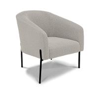 Poltrona Decorativa Pé De Ferro Preto Stella Bouclê Cinza D03 - D'rossi - 1