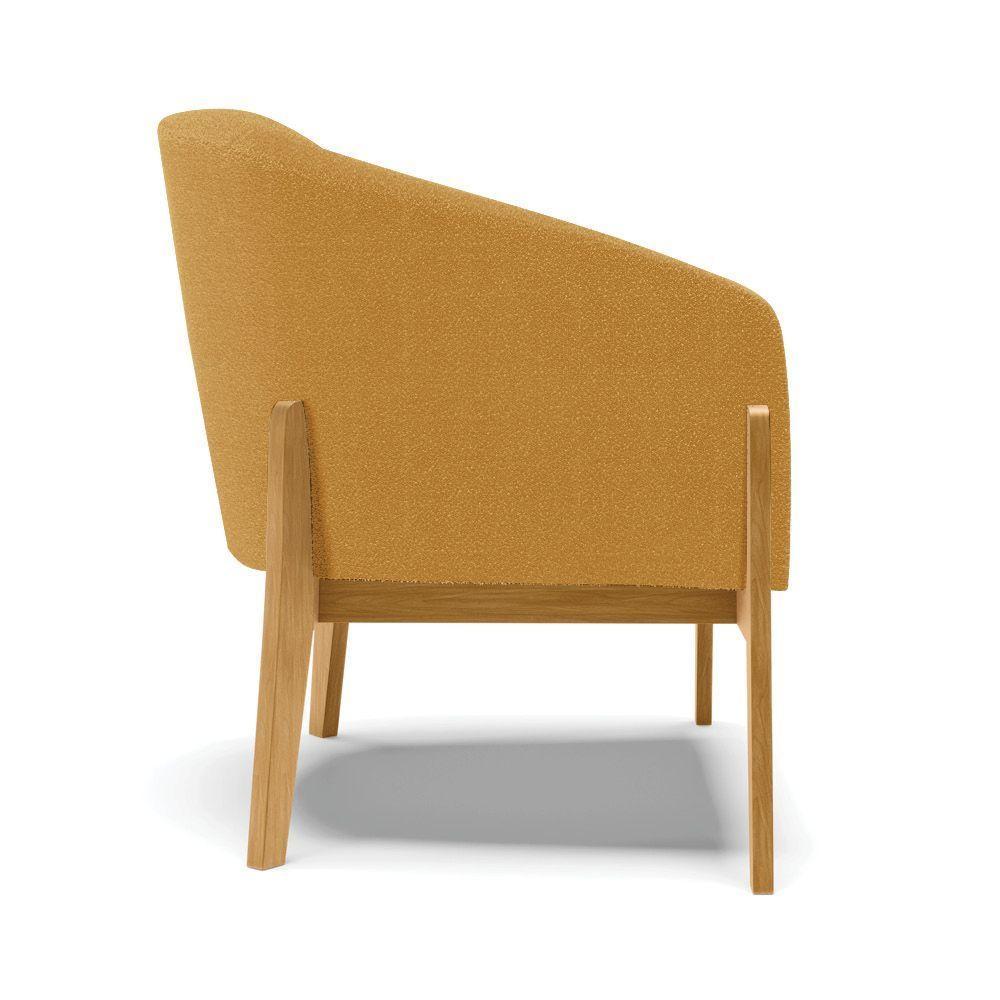 Poltrona Decorativa Base Madeira Stella Bouclê Mostarda D03 - D'rossi - 2