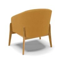 Poltrona Decorativa Base Madeira Stella Bouclê Mostarda D03 - D'rossi