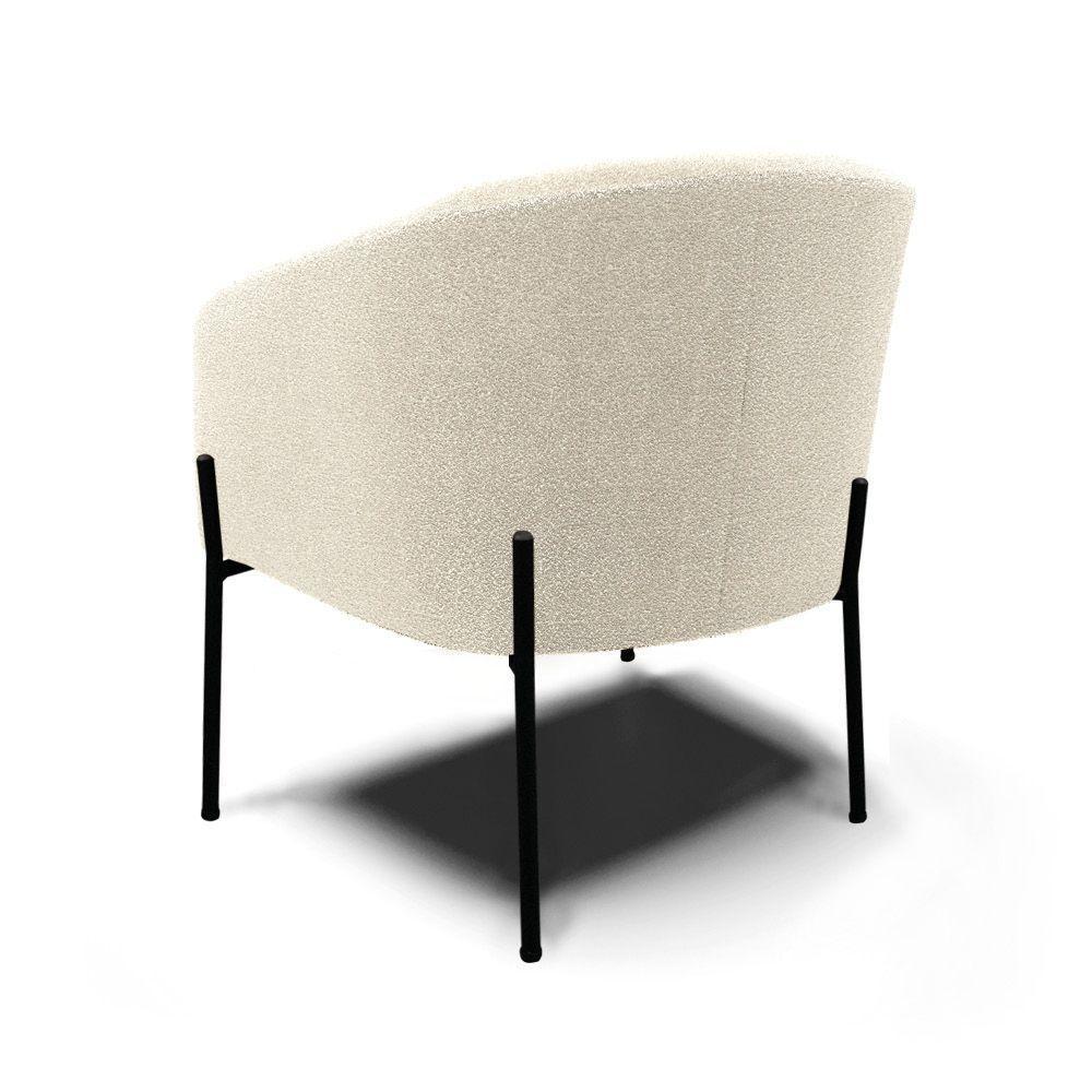 Poltrona Decorativa Pé De Ferro Preto Kit 2 Stella Bouclê D03 - D'rossi Cor Bege - 2
