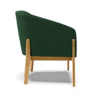 Poltrona Decorativa Base Madeira Kit 2 Stella Bouclê Verde D03 - D'rossi - 2