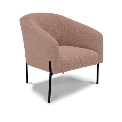 Poltrona Decorativa Pé De Ferro Preto Kit 2 Stella Bouclê Rosê D03 - D'rossi