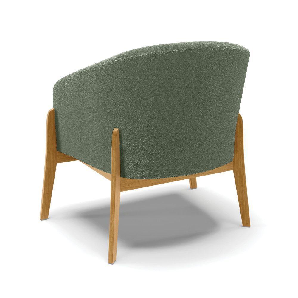Poltrona Decorativa Base Madeira Stella Bouclê Menta D03 - D'rossi - 4