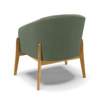 Poltrona Decorativa Base Madeira Stella Bouclê Menta D03 - D'rossi