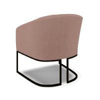 Poltrona Decorativa Base Industrial Preto Stella Bouclê Rosê D03 - D'rossi