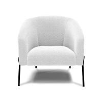 Poltrona Decorativa Pé De Ferro Preto Stella Bouclê Off White D03 - D'rossi - 3