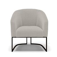 Poltrona Decorativa Base Industrial Preto Stella Bouclê Cinza D03 - D'rossi - 3