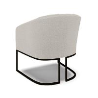 Poltrona Decorativa Base Industrial Preto Stella Bouclê Cinza D03 - D'rossi