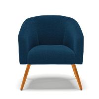 Poltrona Decorativa Pé Palito Castanho Stella Bouclê Azul D03 - D'rossi - 3