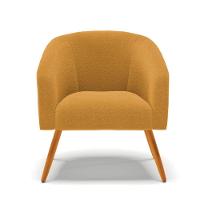 Poltrona Decorativa Pé Palito Castanho Stella Bouclê Mostarda D03 - D'rossi - 3