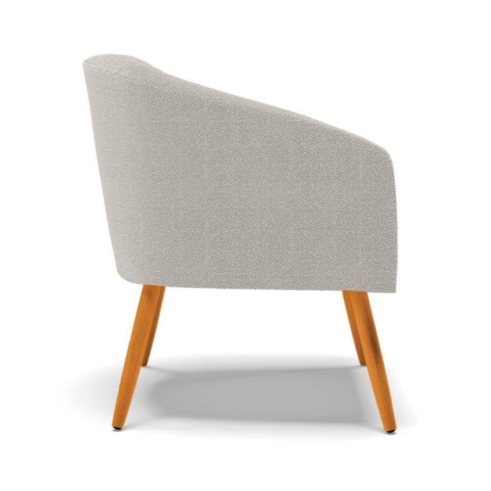 Poltrona Decorativa Pé Palito Castanho Stella Bouclê Cinza D03 - D'rossi - 2