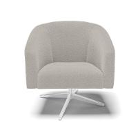 Poltrona Decorativa Base Giratória Cromada Stella Bouclê Cinza D03 - D'rossi - 3