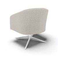 Poltrona Decorativa Base Giratória Cromada Stella Bouclê Cinza D03 - D'rossi