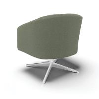 Poltrona Decorativa Base Giratória Cromada Stella Bouclê Menta D03 - D'rossi