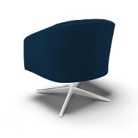 Poltrona Decorativa Base Giratória Cromada Stella Bouclê Azul D03 - D'rossi