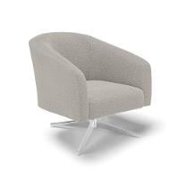 Poltrona Decorativa Giratória Cromada Kit 2 Stella Bouclê Cinza D03 - D'rossi - 3