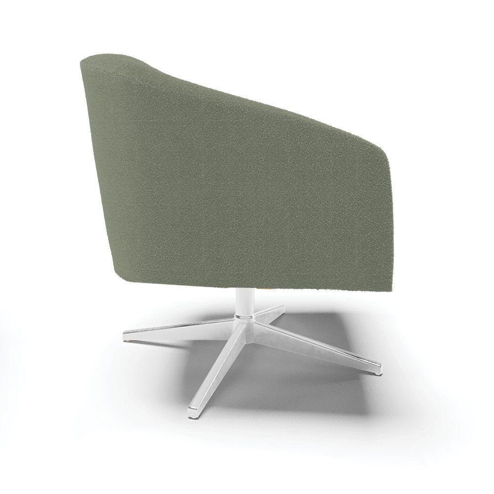 Poltrona Decorativa Giratória Cromada Kit 2 Stella Bouclê Menta D03 - D'rossi - 2