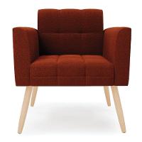 Poltrona Sala Estar Pé Palito Natural Kit 2 Elisa Bouclê Terra D03 - D'rossi