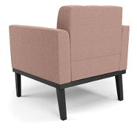 Poltrona Para Sala Base Madeira Fixa Preto Elisa Bouclê D03 - D'rossi Cor Rose