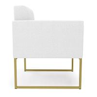 Poltrona Sala De Estar Industrial Dourado Elisa Bouclê D03 - D'rossi Cor Off White - 2