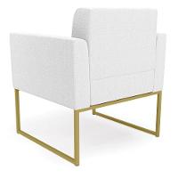 Poltrona Sala De Estar Industrial Dourado Elisa Bouclê D03 - D'rossi Cor Off White