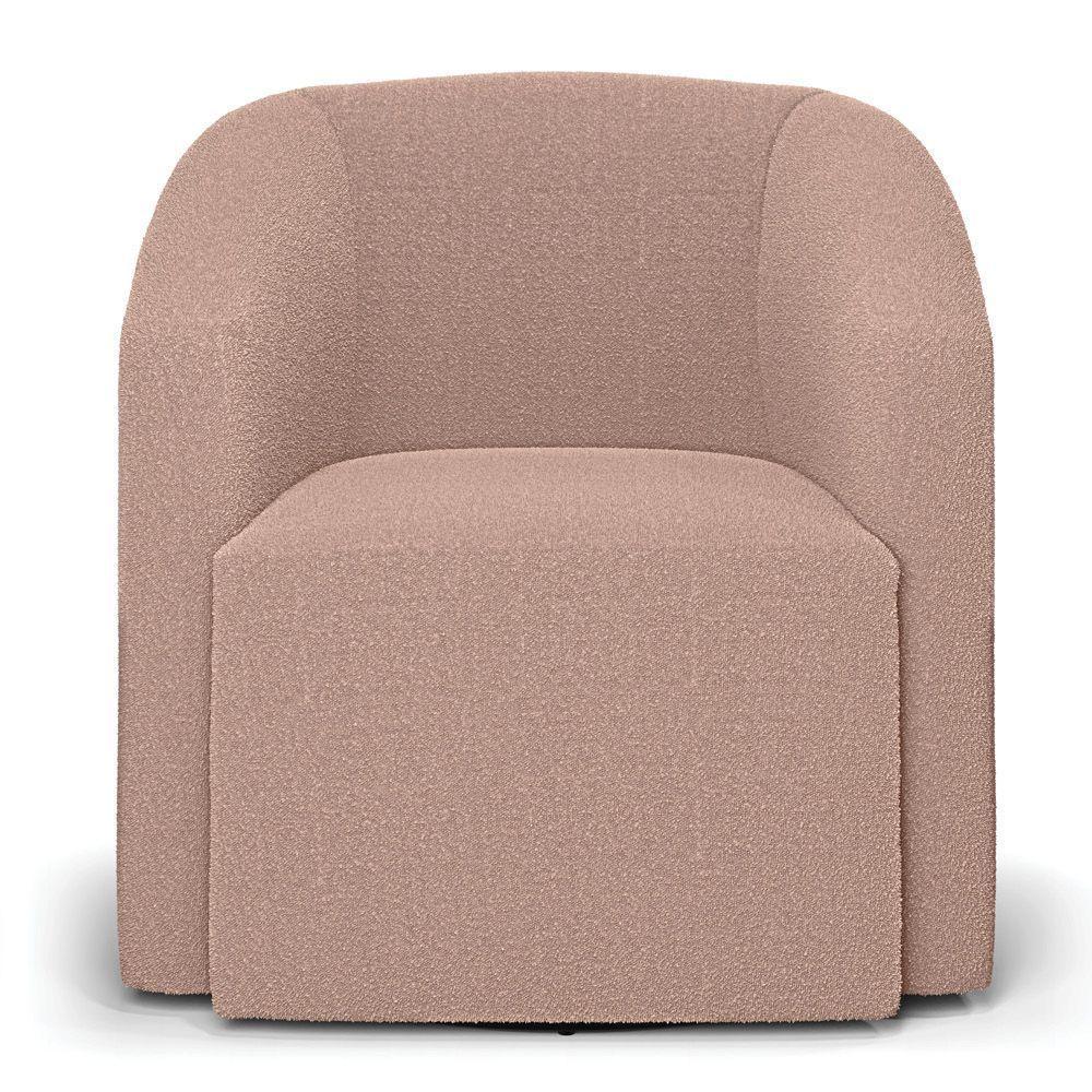 Poltrona Sala De Estar Base Giratória Stella Max Bouclê D03 - D'rossi Cor Rose - 3