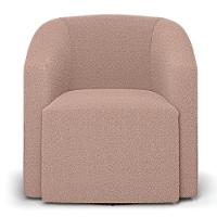 Poltrona Sala De Estar Base Giratória Stella Max Bouclê D03 - D'rossi Cor Rose - 3