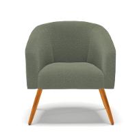 Poltrona Para Sala Pé Palito Castanho Kit 2 Stella Bouclê Menta D03 - D'rossi