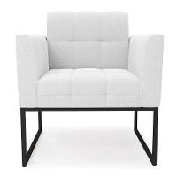 Poltrona Sala De Estar Industrial Preto Elisa Bouclê Off White D03 - D'rossi - 3