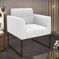 Poltrona Sala De Estar Industrial Preto Elisa Bouclê Off White D03 - D'rossi - 6