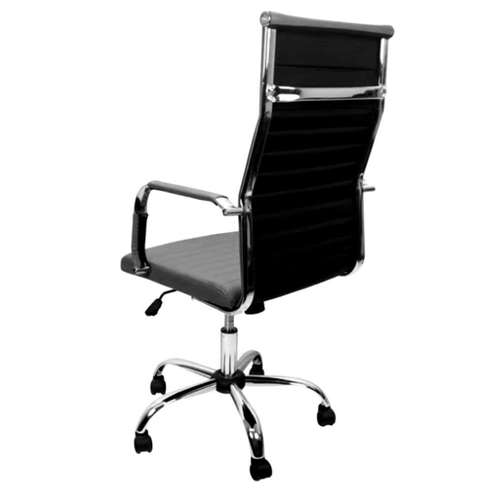 Cadeira De Escritório Esteirinha Base Cromada Com Rodinha Fortt Turin Preta Cef04-p - 3