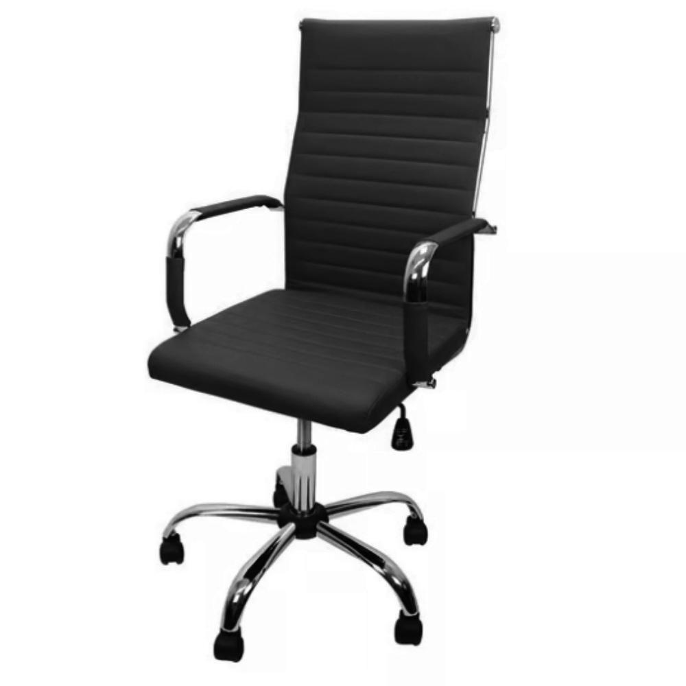 Cadeira De Escritório Esteirinha Base Cromada Com Rodinha Fortt Turin Preta Cef04-p - 4
