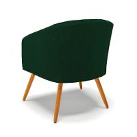 Namoradeira E 2 Poltronas Pé Palito Castanho Stella Bouclê Verde D03 - D'rossi - 5