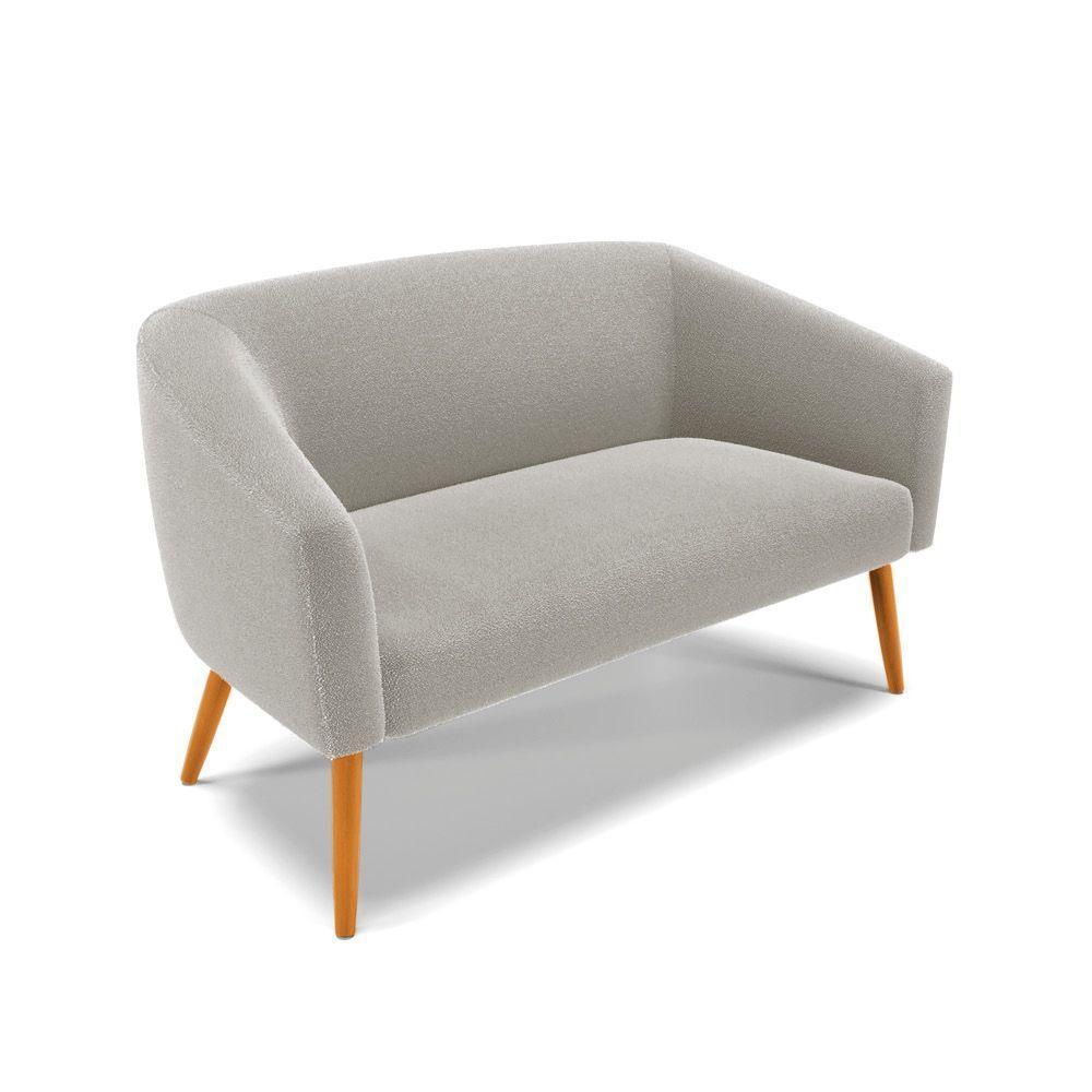 Namoradeira E 2 Poltronas Pé Palito Castanho Stella Bouclê Cinza D03 - D'rossi - 3