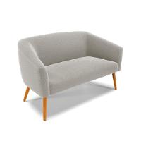 Namoradeira E 2 Poltronas Pé Palito Castanho Stella Bouclê Cinza D03 - D'rossi - 3