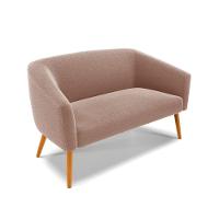 Namoradeira E 2 Poltronas Pé Palito Castanho Stella Bouclê Rosê D03 - D'rossi - 3