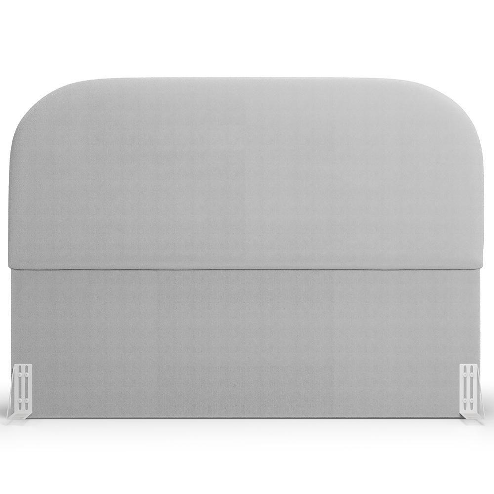 Cabeceira Cama Box Queen 160cm Lanna Com Puff Recamier Doha W01 Bouclê Cinza - Lyam Decor - 8