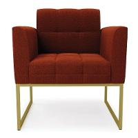 Poltrona Sala De Estar Industrial Dourado Elisa Bouclê Terra D03 - D'rossi - 3