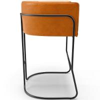 Kit 03 Banquetas Baixa Base De Aço Preto Betina D02 Couríssimo Whisky B-90 - Lyam Decor - 2