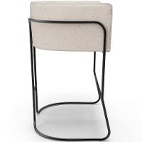 Banqueta Decorativa Fixa Baixa Base De Aço Preto Betina D02 Linho Cru D-461 - Lyam Decor - 2