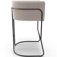 Kit 04 Banquetas Baixa Base De Aço Preto Betina D02 Bouclê Creme B-54 - Lyam Decor - 2